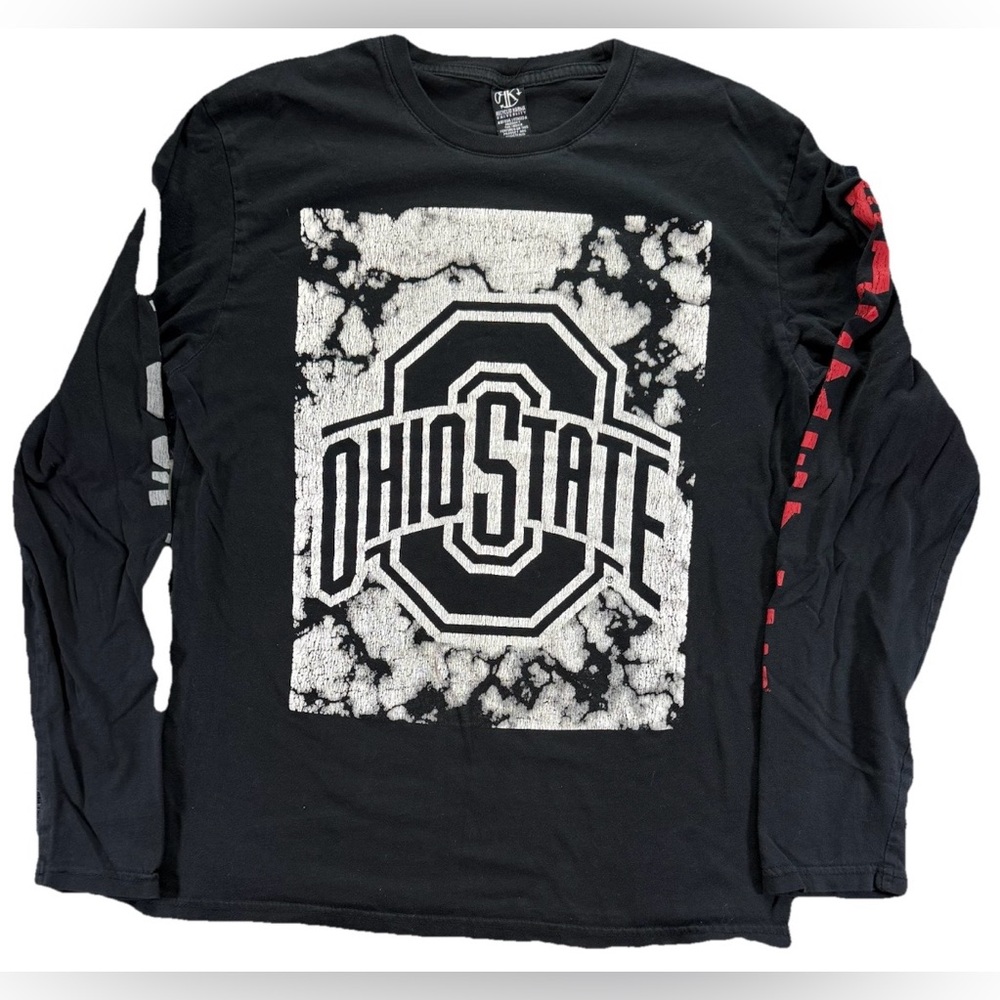 Ohio State Buckeyes Long Sleeve T Shirt Adult Medium Black Football Sportswear